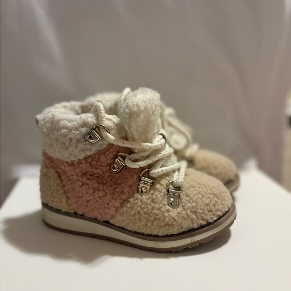 Cat & Jack Cream and Pink Kids Boots